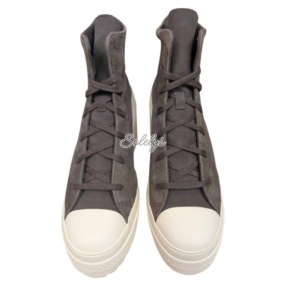 Converse Chuck 70 De Luxe Heel Platform Nubuck Leather Coffee Sneaker Boot 8.5